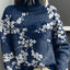 Elegant Christmas Abstract Print Cardigan for Women