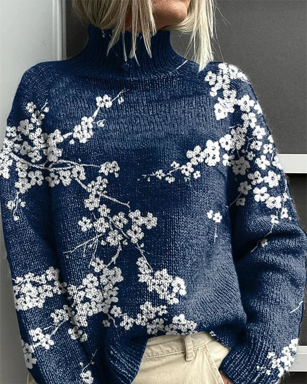 Elegant Christmas Abstract Print Cardigan for Women