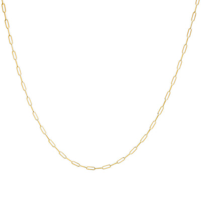 Collier en chaîne en papier clip en or jaune 14K solide de 2,5 mm - 18"