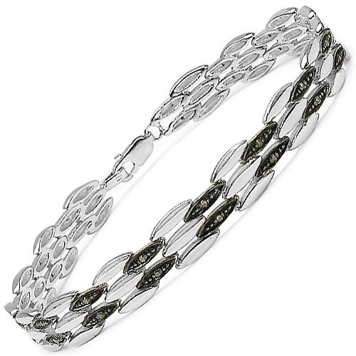 Pulsera de Plata Esterlina .925 con Diamante Champagne de 0.22 Quilates