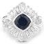 3.06 Carat Sapphire and White Topaz Sterling Silver Ring