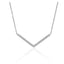 Pendentif Chevron en Diamant en Or Blanc 14k