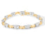 Pulsera de eslabones de diamantes en corte princesa de oro bicolor de 14K