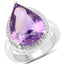 9.00 Carat Genuine Amethyst Sterling Silver Ring