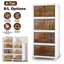 4-Tier Foldable Storage Bins with Magnetic Doors & Wheels