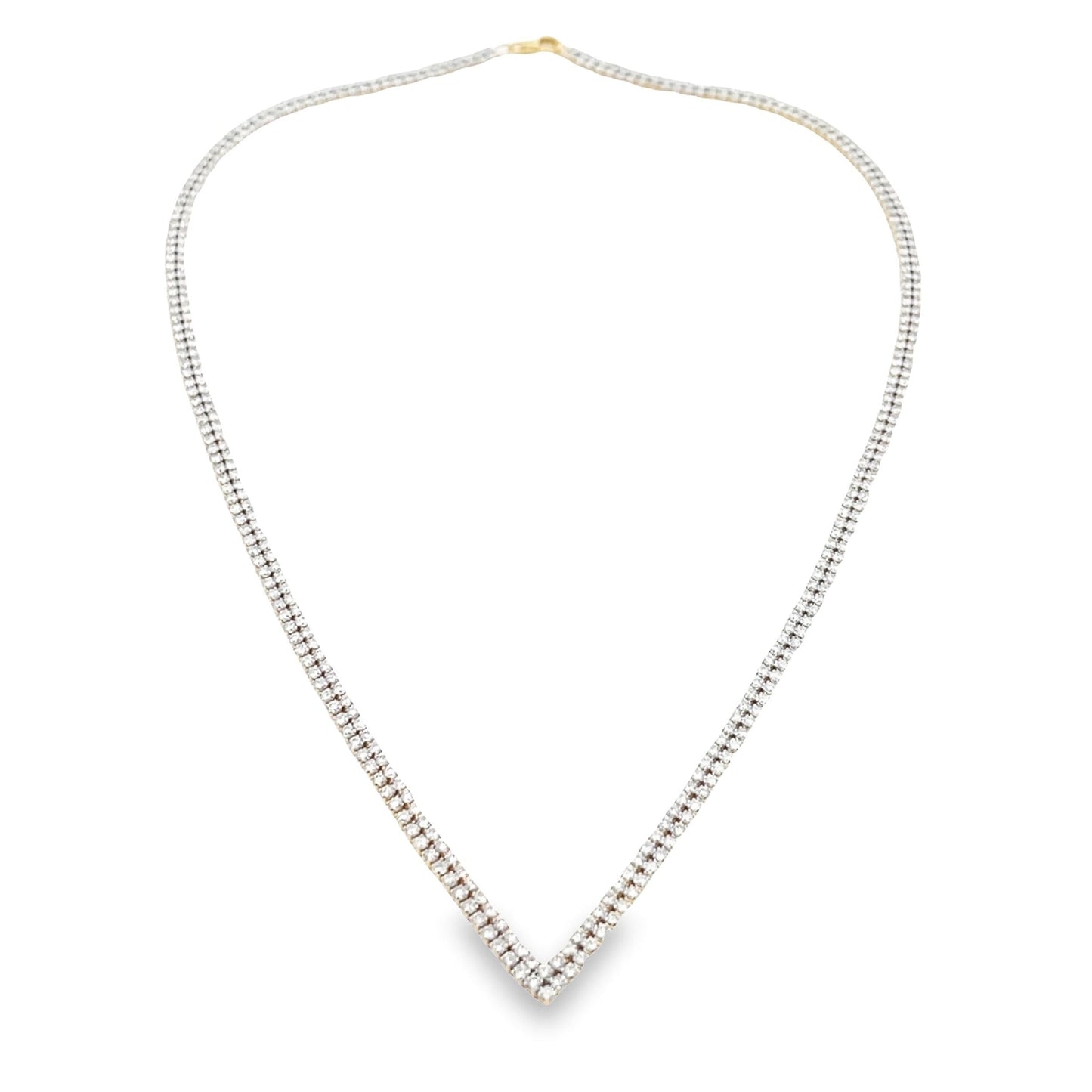 Collier de tennis en diamant véritable de 7,00 ct en or jaune 14 carats
