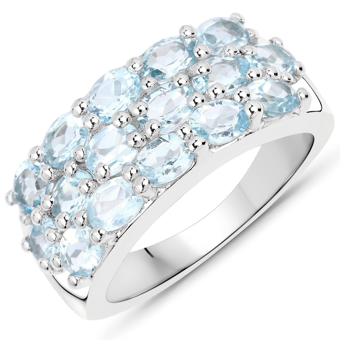 9.88 Carat Genuine Blue Topaz Sterling Silver Jewelry Set