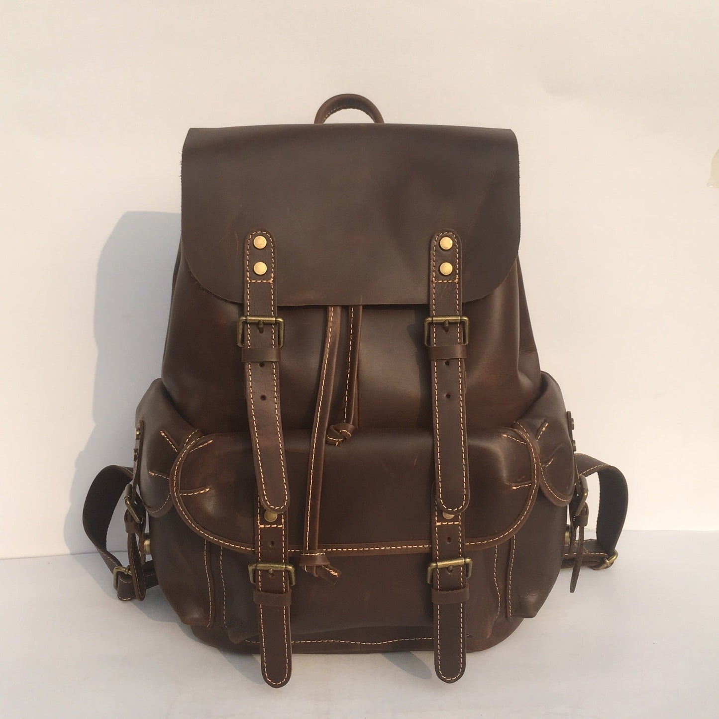 Men's Premium Real Leather Backpack