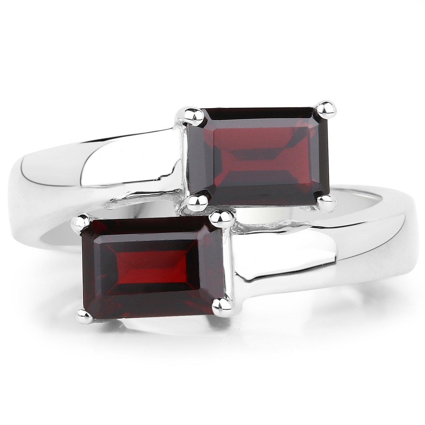 2.40 Carat Genuine Garnet .925 Sterling Silver Engagement Ring