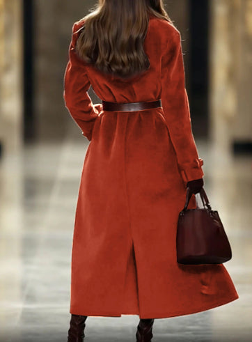 Elegant Solid-Color Women's Overcoat for Fall/Winter