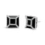 Boucles d'oreilles en or blanc 14K avec diamants et onyx noir