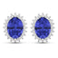 2.56 Carat Genuine Tanzanite and Diamond 14K White Gold Earrings
