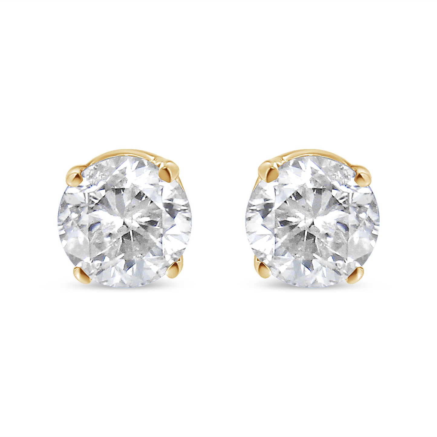 Pendientes de diamantes de 1/2 Cttw en oro amarillo de 14K certificados por AGS
