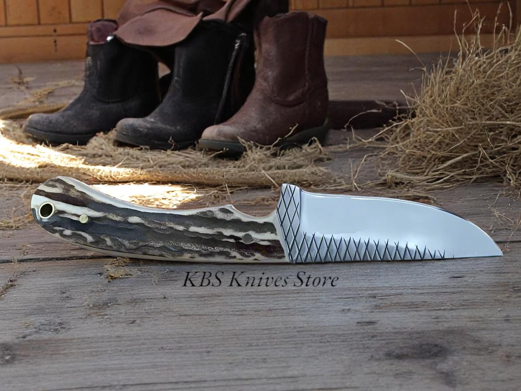 Ridge Rider – Unique Antler Handle Cross Draw Knife - Korvel