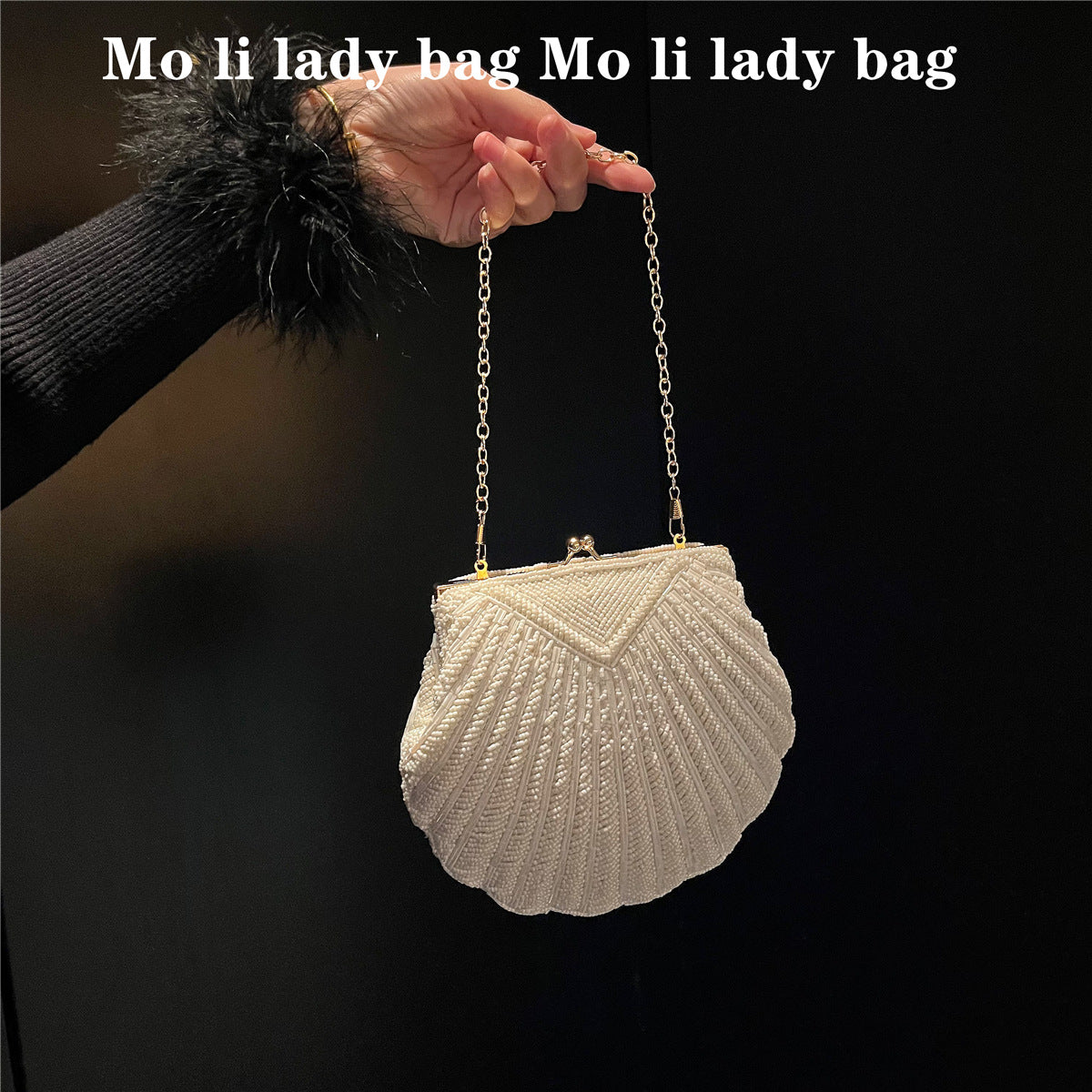 Sac à bandoulière élégant en forme de coquillage pour femmes