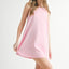 Vestido Mini A-Line de Mezcla de Lino con Ric Rac Lateral para Mujeres