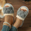 Nouvelles chaussons en peluche avec nœud pour un confort intérieur