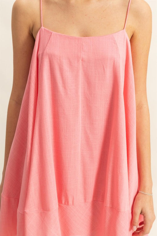Vestido Mini Cami Flowy A-Line con Bolsillos