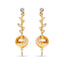 Boucles d'oreilles pendantes en or jaune 18K, diamants et citrine