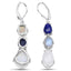 Boucles d'oreilles en lapis-lazuli, labradorite et pierre de lune de 10,17 carats