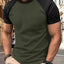Men's Plus Size Round Neck Contrast T-Shirt