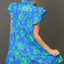 Robe Mini Imprimée Florale Bicolore Élégante Bleue