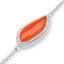 Bracelet en argent sterling de 5,50 carats en carnelian véritable et topaze blanche