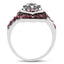 Bague de fiançailles en argent sterling avec saphir bleu et rubis de 1,77 carat