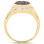 Anillo de Cuarzo Drusy de Plata de Ley Baño de Oro de 14K