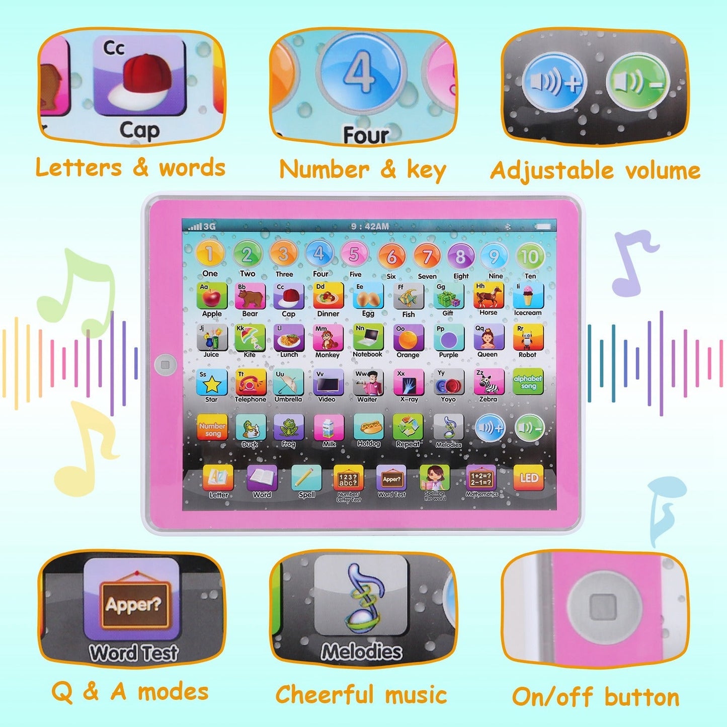 Jouet Tablette Éducative Gbruno pour Enfants de 2 à 7 Ans