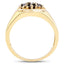 Bague de fiançailles en argent sterling avec diamant noir véritable de 0,91 carat
