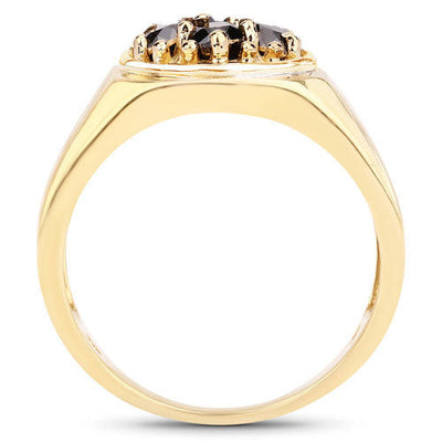 Bague de fiançailles en argent sterling avec diamant noir véritable de 0,91 carat