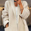 Lapel Knitted Cardigan with Pockets - Casual Women's Sweater