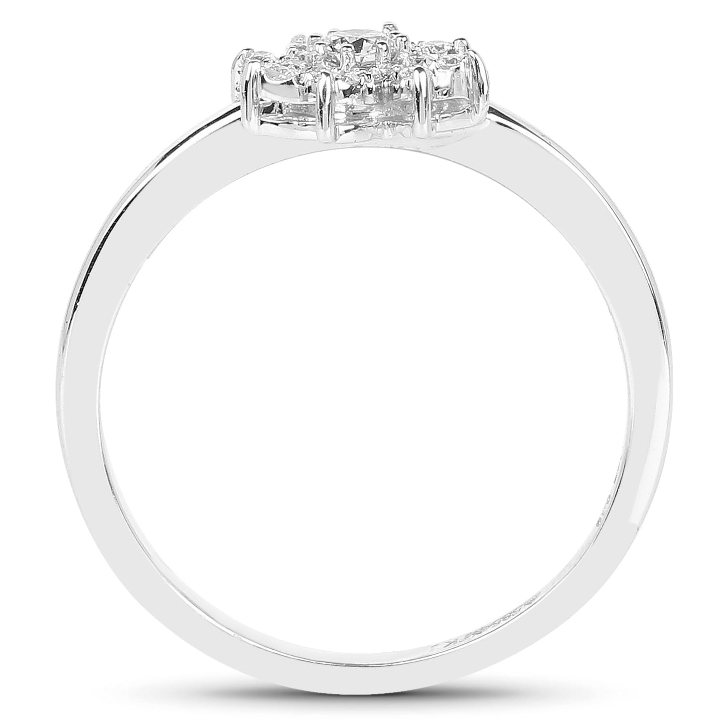 Bague en cluster de diamant blanc de 0,18 carat en or blanc 14K