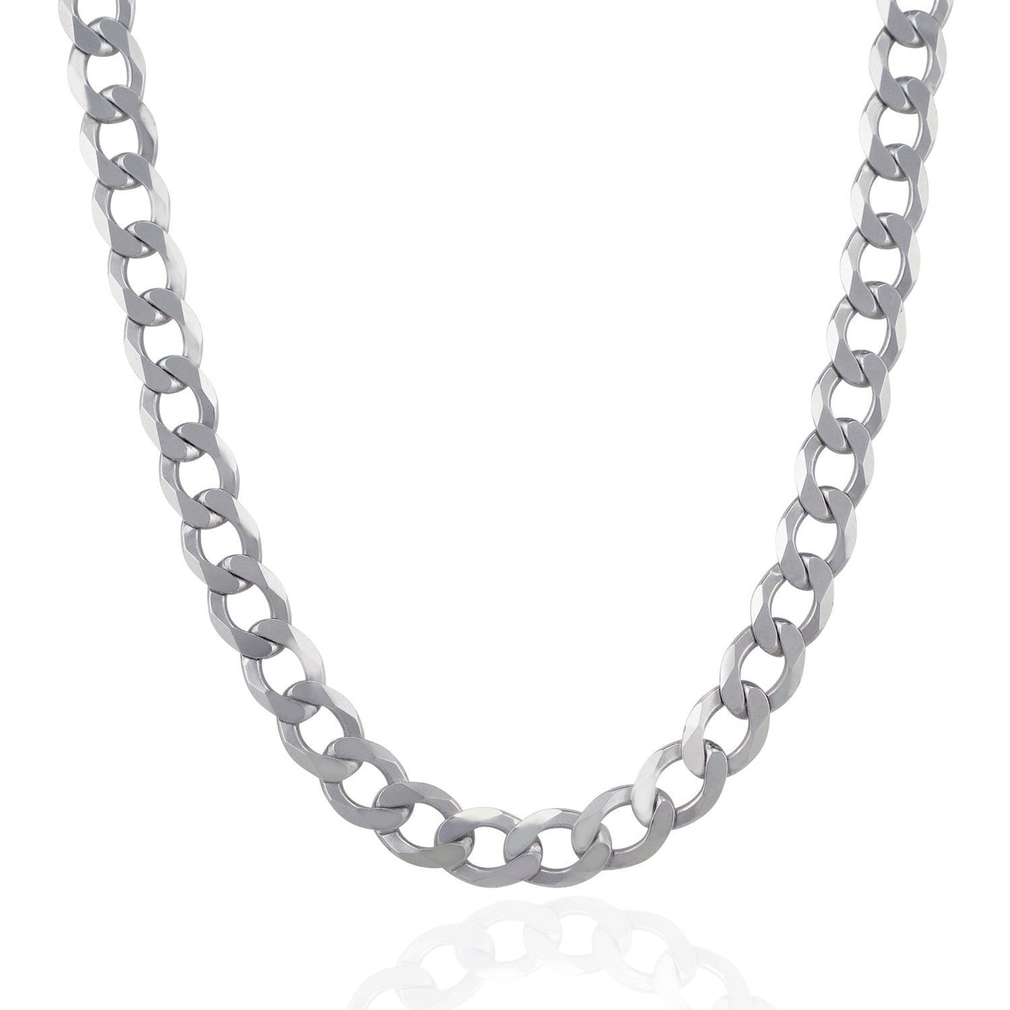 Collier en chaîne à maillons en argent sterling plaqué rhodium