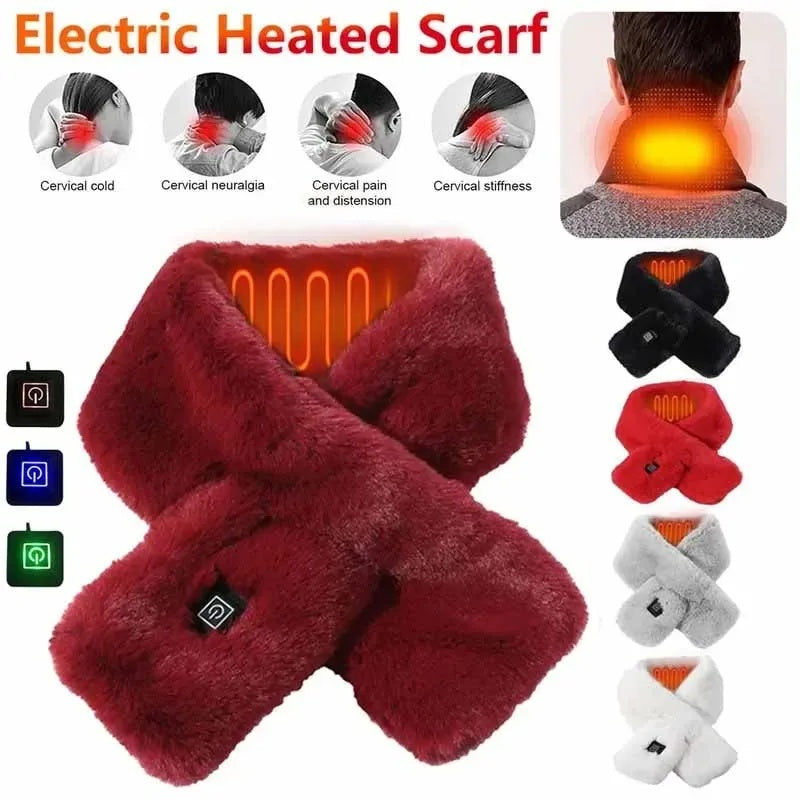 USB Electric Heated Neck Wrap Scarf with Adjustable Temperature