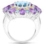 8.86 Carat London Blue Topaz & Amethyst Sterling Silver Ring