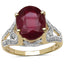 14K Yellow Gold Plated 4.00 Carat Ruby Sterling Silver Ring