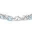 Pulsera de Tenis de Plata Esterlina .925 con Topacio Azul y Acentos de Diamante - Tamaño 7
