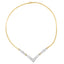 14K Gold Diamond 'V' Shape Statement Necklace - 2.00 Cttw