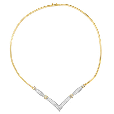 Collier Déclaration en Diamant en Or 14K en Forme de 'V' - 2,00 Cttw