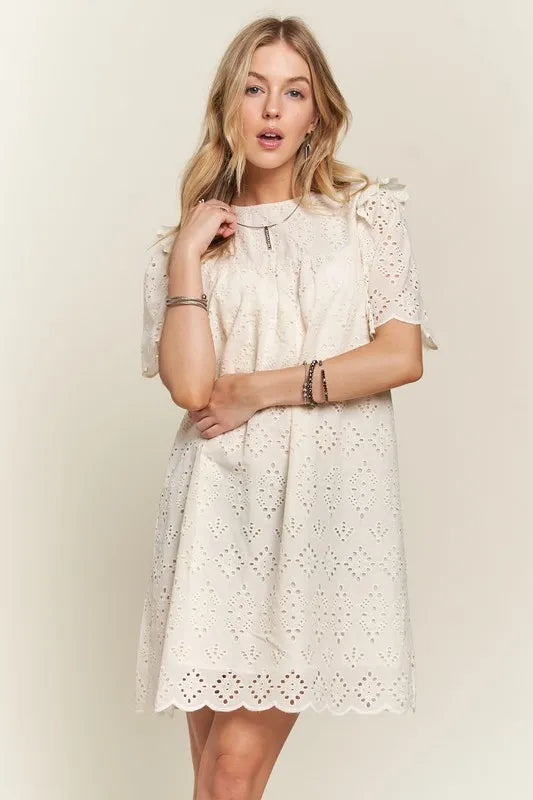 Vestido de Verano con Ojal y Volantes para Mujeres
