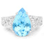 5.50 Carat Swiss Blue Topaz & White Topaz Sterling Silver Ring