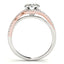 14k White and Rose Gold Bypass Band Diamond Engagement Ring