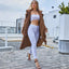 Elegant Solid-Color Long-Sleeve Coat with Lapel Collar