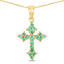 14K Yellow Gold Plated Zambian Emerald Pendant in Sterling Silver