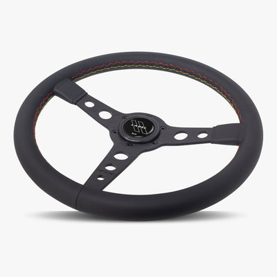 The Daytona Steering Wheel | Premium Black Leather & Anodized Spokes - Korvel