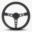 The Daytona Steering Wheel | Premium Black Leather & White Stitching - Korvel