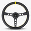 El Volante Daytona | Cuero Negro y Costura Amarilla