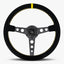 The Daytona Steering Wheel | Black Alcantara with Yellow Stitching - Korvel